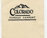 Colorado Fondue Company Restaurant  Menu Trail Guide 1990&#39;s Castleberry ... - £14.17 GBP