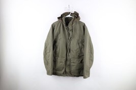Vintage Gap Mens Medium Distressed Full Zip Hooded Military Field Jacket Green - £61.82 GBP