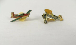 2 Small Airplane Clothing Pins Biplane BOEING P-12, Single Prop Airplane - £6.22 GBP