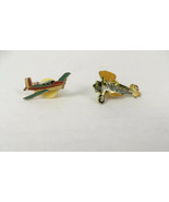 2 Small Airplane Clothing Pins Biplane BOEING P-12, Single Prop Airplane - $10.72 CAD