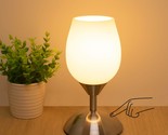 Dimmable Touch Control Table Lamp, Small Lamp With Opal Glass Lampshade ... - $42.99