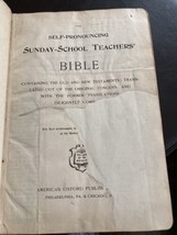 Holy Bible Self Pronouncing Sunday School Teachers Bible 1895  Vintage - £14.94 GBP