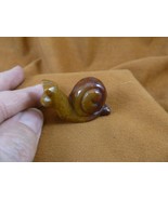Y-SNAI-566 Mustard Red Jasper SNAIL FIGURINE GEMSTONE snails statue gast... - $25.61 CAD