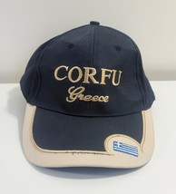 Corfu Greece Unisex Tan And Navy Embroidered Logo And Flag Adjustable St... - $10.88