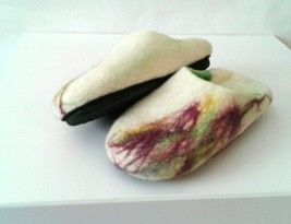 US 5.5 Felted wool slippers Handmade * Warm Home shoes Winter slippers - £30.85 GBP