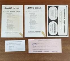 Mixed Lot Misc Vintage Stereo System Ephemera Allied 3015 - £11.68 GBP