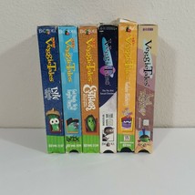 6 Veggie Tales VeggieTales VHS Children&#39;s Movies Esther Josh Christmas Lyle - £15.28 GBP