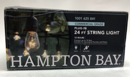 Hampton Bay-12-Light 24 ft. Black Incandescent Outdoor Christmas String ... - £20.90 GBP