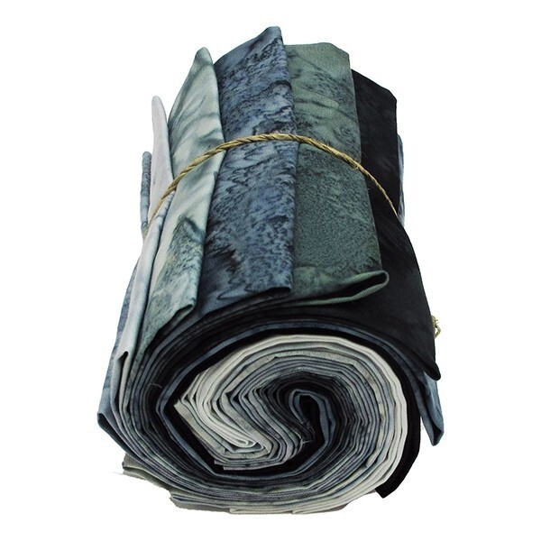 12 Fat Quarters Hoffman 1895 Watercolors Gorgeous Graphite Batik Precuts... - $35.97