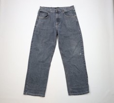 Vintage Sean John Mens 36x32 Distressed Baggy Fit Wide Leg Denim Jeans Blue - $69.25