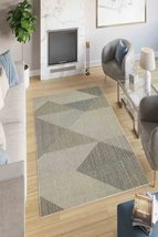 LaModaHome Area Rug Non-Slip - Beige Geometric Soft Machine Washable Bedroom Rug - £24.74 GBP+