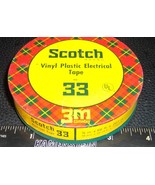 Vintage rOund metal tin Scotch Vinyl Plastic Electrical Tape 33 w/ Origi... - $32.12