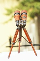 Maritime Telescope Binocular With Leather Tripod Pirate Spyglass For Hom... - £86.99 GBP