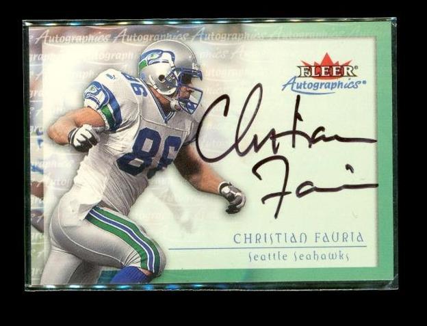 2000 Fleer Tradition Autographics Christian Fauria Auto Seattle Seahawks - $9.89