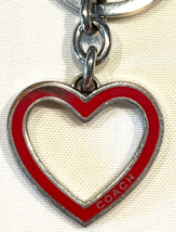 Coach 7382 Enamel Heart Keychain Handbag Charm Red Silver Preowned Used - $19.00