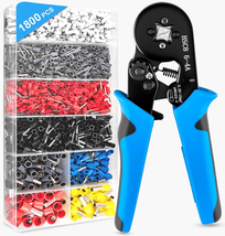 Ferrule Crimping Tool Kit 1800Pc Wire Ferrules Ratchet Crimper - $21.88