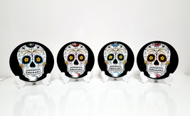 NEW Williams Sonoma Set of 4 Day of the Dead Mixed Appetizer Plates 6 1/2" diam - $97.99