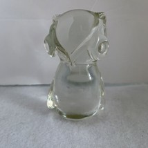 Vintage Owl Paperweight Glass Large Eyes Art Figurine MCM Bird 4.5&quot; Mid ... - $15.60
