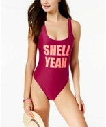 California Waves Swimsuit Size XS One Piece Purple Orange Shell Yeah Graphic - $22.27
