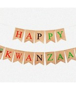 Heritage Haven Kwanzaa Celebration Set - Rustic Jute Burlap Banner &amp; Kin... - $43.82 CAD