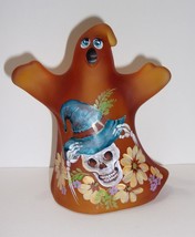 Fenton Glass Amber Warlock Skeleton Halloween Ghost Figurine Ltd Ed #37/56 Kibbe - £210.80 GBP