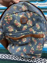 Billabong Canvas Backpack Blue Floral Chic Skater 16” - £18.67 GBP