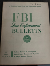 FBI Law Enforcement Bulletin April 1950 J Edgar Hoover Henry Harland She... - $47.50
