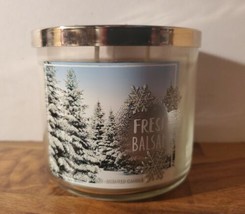 Bath & Body Works FRESH BALSAM Large 3 Wick Candle Pine Scent Fresh 14.5 OZ - $35.52