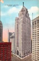 Penobscot Building Detroit, Michigan Linen Postcard with paperloss - £3.11 GBP