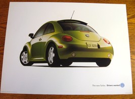 1999 VW Volkswagen Turbo Beetle Bug Poster BIG 12 X 16 - $9.10