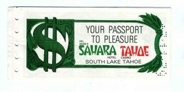 Del Webb&#39;s Sahara Tahoe Hotel Casino Passport to Pleasure Booklet  1979 - £16.52 GBP