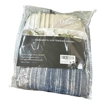 Diraysid Navy Blue Blackout Curtains 52 x 63 1 Panel Striped Abstract Splash - $14.01