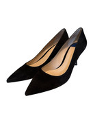 Stuart Weitzman Black Suede Pumps 2.5 Inch Heels Pointed Toe Size 11 - $150.00