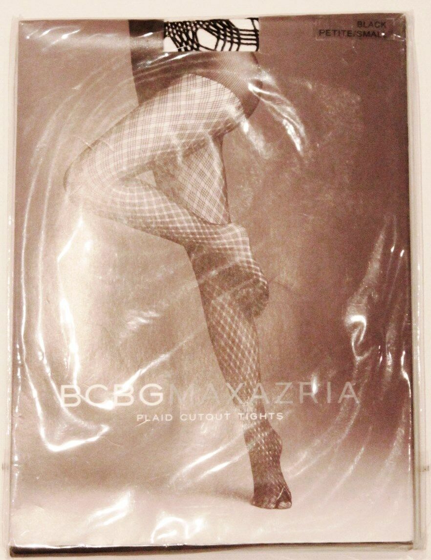 BCBG MAX AZRIA Black PLAID Cutout HOSIERY Tights CHECKERED XS/S Free Shi... - $40.27