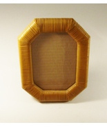 Vintage Wicker Rattan Picture Frame 5x7 Hexagon Stand Wall Hang - $24.99