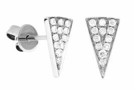 0.48ct Diamond 14k White Gold Stylish Wedding Earrings Halloween Season - £543.65 GBP