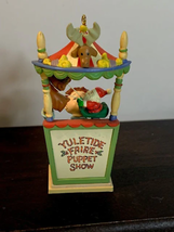 Enesco Yuletide Faire Ye Olde Puppet Show ornament 1989 - $7.60