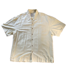 Jamaica Jaxx Hawaiian Shirt Men&#39;s 2XL Yellow 100% Silk Embossed Fabric - £9.56 GBP