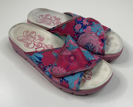 alegria air women’s size 38/7.5 pink floral platform sandals Slides i11 - £28.68 GBP