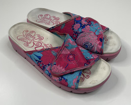 alegria air women’s size 38/7.5 pink floral platform sandals Slides i11 - £26.97 GBP