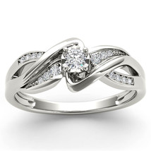 14K White Gold 0.15 Ct Diamond Split Shank Engagement Wedding Ring - £289.27 GBP