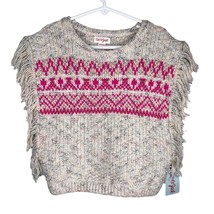 Cat &amp; Jack Girls Sweater Poncho Pizzazz Pink 4/5 New - £11.98 GBP