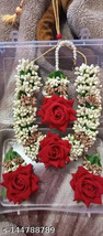 Artificial Flower Haldi Jwellery Set for Wedding/Party/Bridal/Haldi / Mehndi a - £15.27 GBP