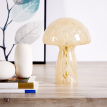 Urban Shop Novelty Glass Mushroom Lamp, Orange Tortoise, 12&quot; H, Plug-In - £37.49 GBP