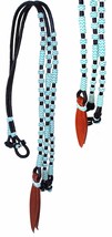 Horse Western Tack Leather Rawhide Romel Romal Reins Tooled Popper 66BT - $900.82 MXN