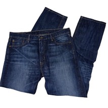 Levis 513 Dark Wash Straight Leg Denim Blue Jeans Mens 38 x 34 - £19.65 GBP