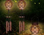 Mothers Day Gift for Mom Wife, 2PCS Solar Wind Chimes for outside Hangin... - £38.52 GBP