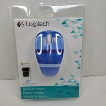 Logitech M317 910-004238 Wireless Mouse Unifying Receiver Blue Purple Stripe - £9.87 GBP