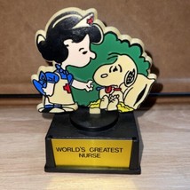 Vintage Aviva World Greatest Nurse Trophy Snoopy &amp;Lucy Peanuts Low $ &amp; MORE FREE - £155.41 GBP