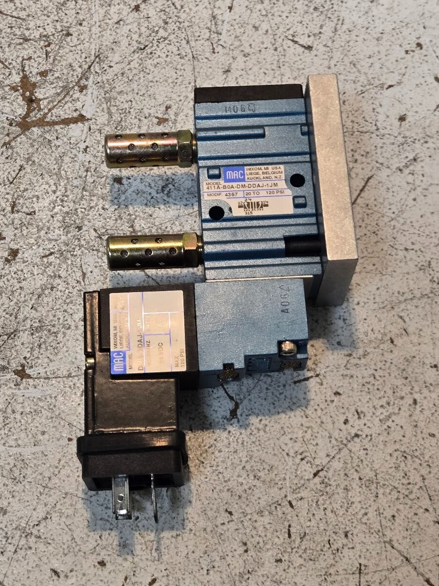 MAC Valves 411A-BOA-DM-DDAJ-1JM with Manifold Block and Solenoid DMB-DDA... - $123.49